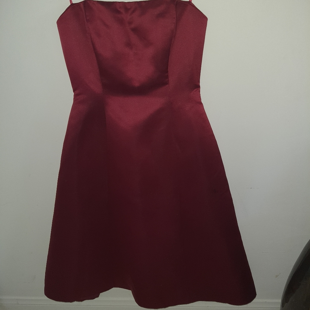 Red BCBG strapless dress